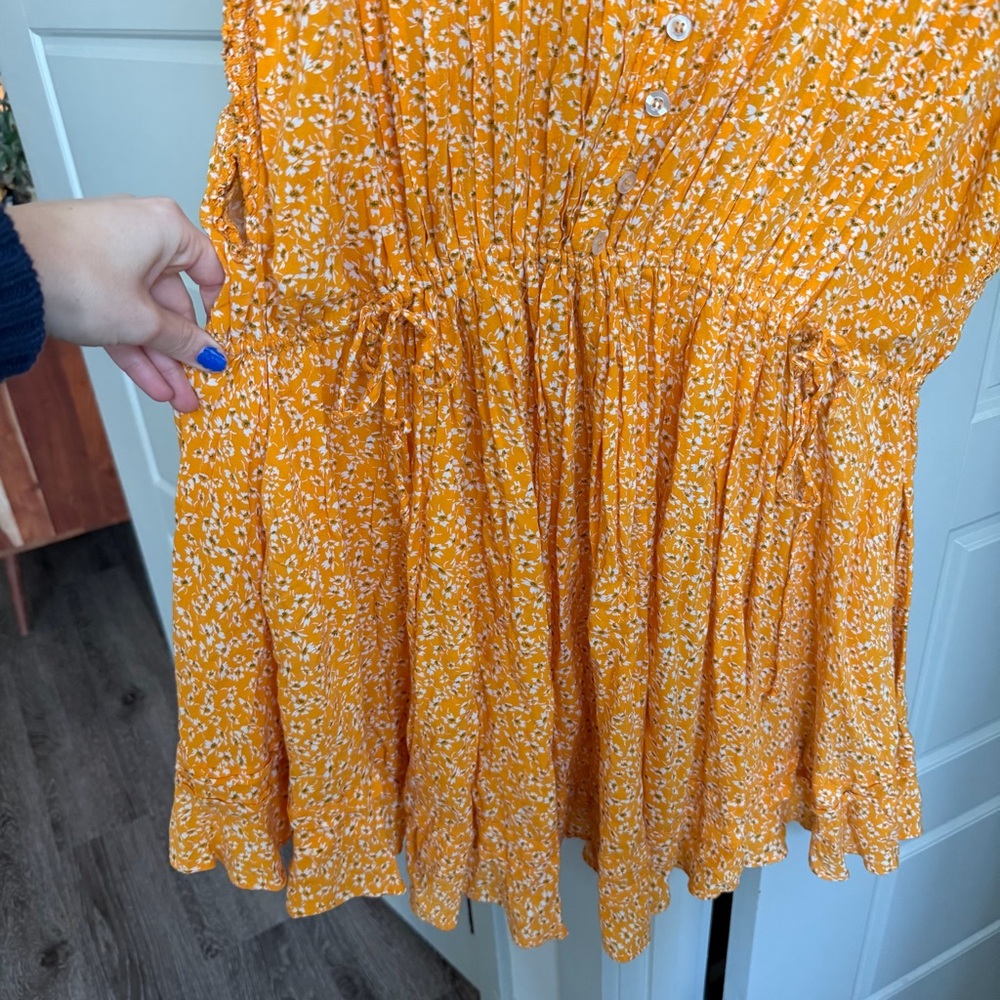 Free People One Fine Day Mini Dress in Yellow Combo - Picture 6 of 11